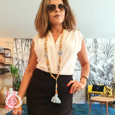 Collier papillons bleu