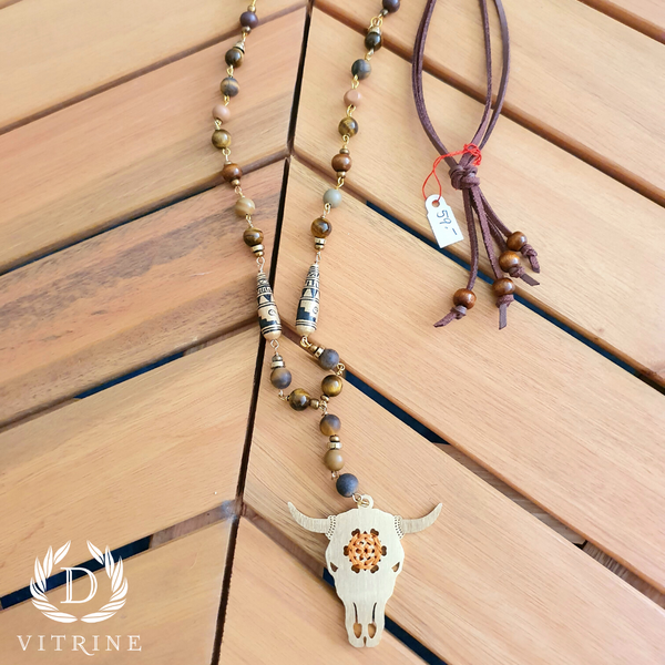 Sautoir tête buffle