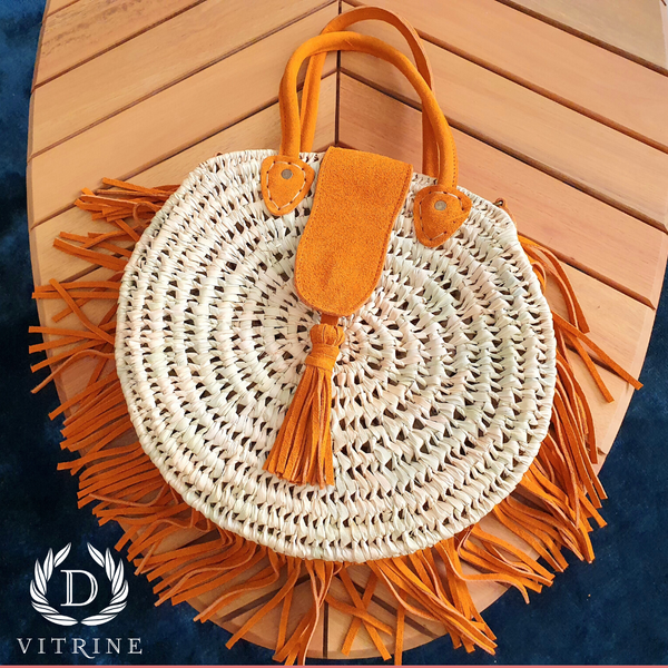 Sac estival à franges orange