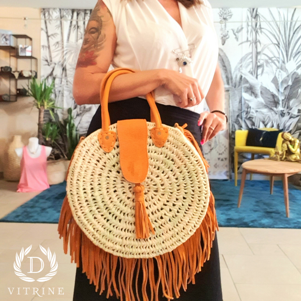 Sac estival à franges orange