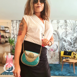 Sac minaudière bleu