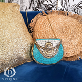 Sac minaudière bleu