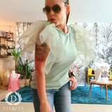 Haut manches froufrou