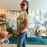 Haut manches froufrou