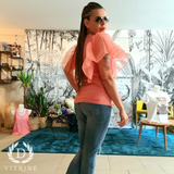 Haut manches froufrou