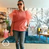 Haut manches froufrou