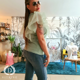 Haut manches froufrou