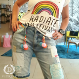 Short pompon coloré