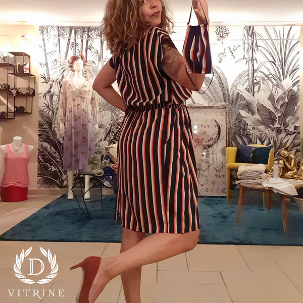 Robe rayée + masque