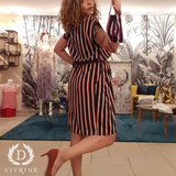 Robe rayée + masque