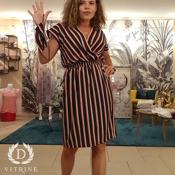 Robe rayée + masque