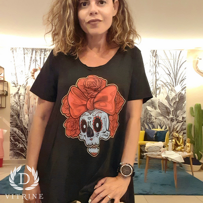 Tunique tête de mort et lacet