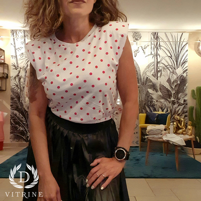 Top épaulettes petits pois