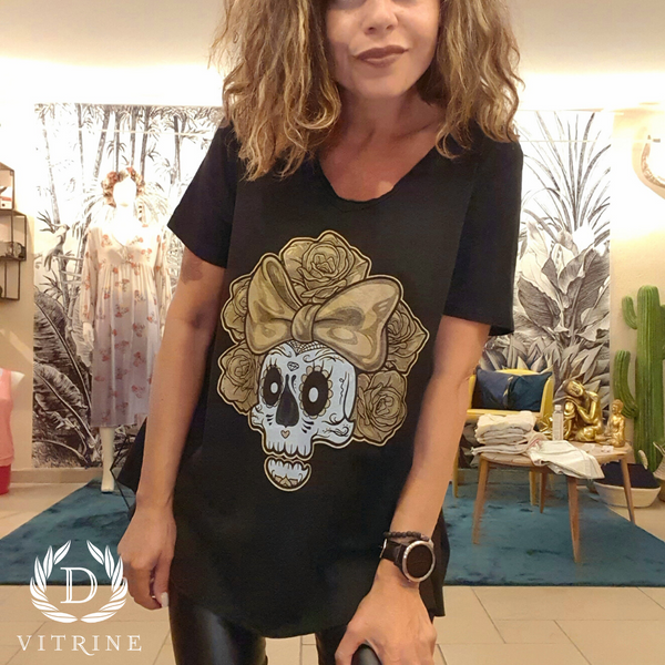 Tunique tête de mort et lacet