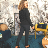 Blazer cintré en coton noir