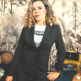 Blazer cintré en coton noir