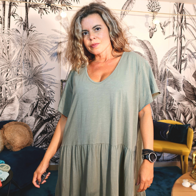 Robe boho Vert Kaki