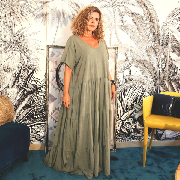 Robe boho Vert Kaki