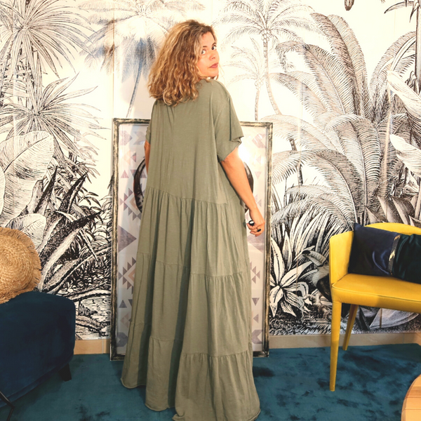 Robe boho Vert Kaki