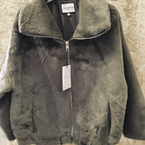 Manteau vert fausse fourrure