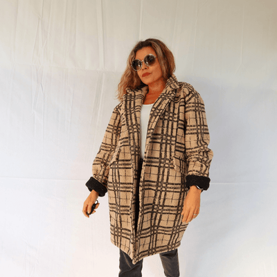Manteau oversize à carreaux