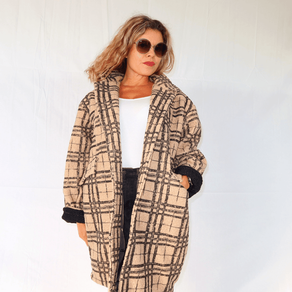 Manteau oversize à carreaux