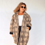 Manteau oversize à carreaux