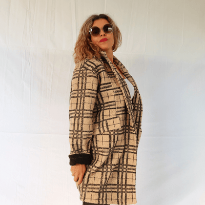 Manteau oversize à carreaux