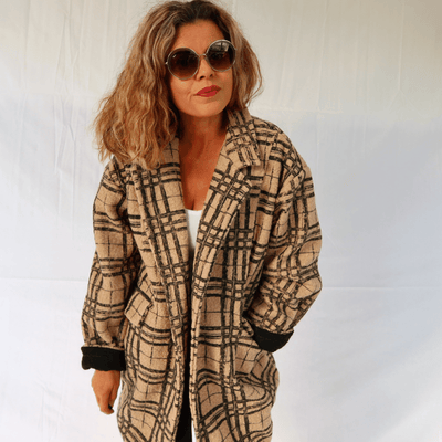 Manteau oversize à carreaux