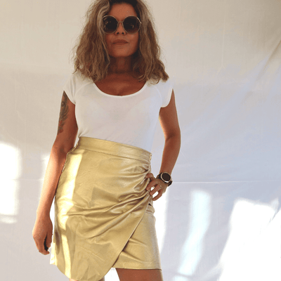 Jupe gold plissé