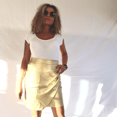 Jupe gold plissé