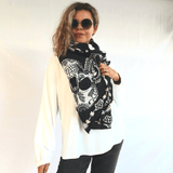 Foulard et serviette de plage noir