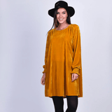 Robe Effet velours col rond