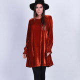 Robe Effet velours col rond