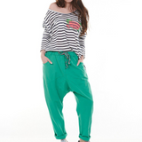 Pantalon loose vert