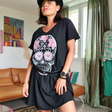 Robe courte tête de mort