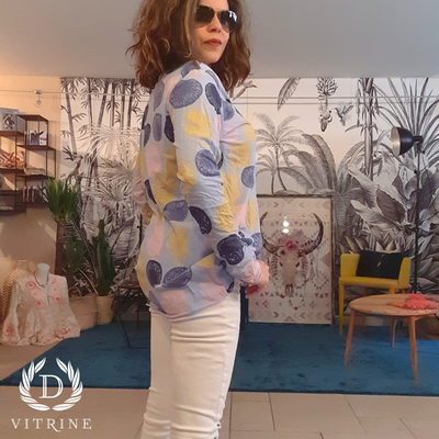 T- shirt manche longue à gros pois