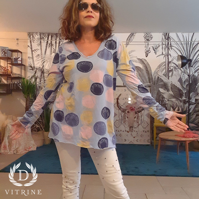 T- shirt manche longue à gros pois