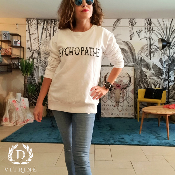 Pull Filadelfia Psychopathe Unisex Blanc