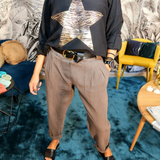 Pantalon slouchy taupe