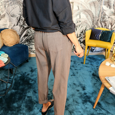 Pantalon slouchy taupe