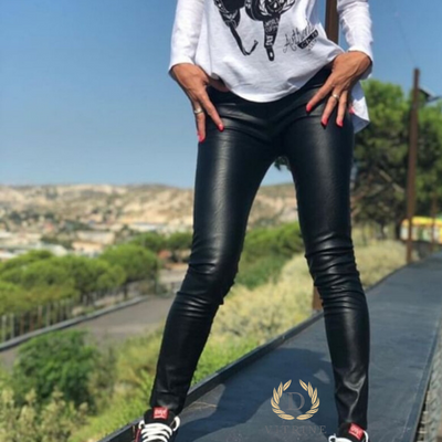 Pantalon effet simili