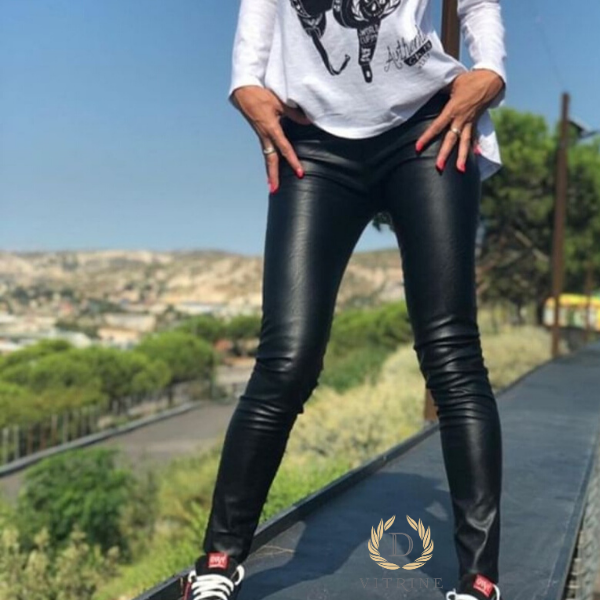 Pantalon effet simili