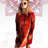 Robe Effet velours col rond