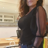 Top noir manches Transparentes