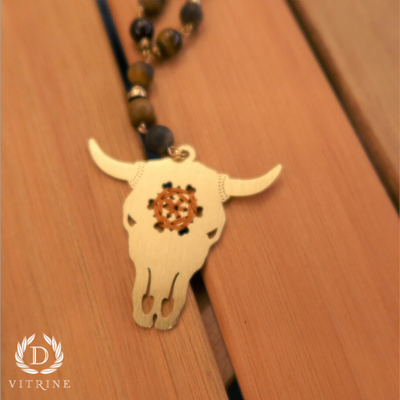 Sautoir tête buffle