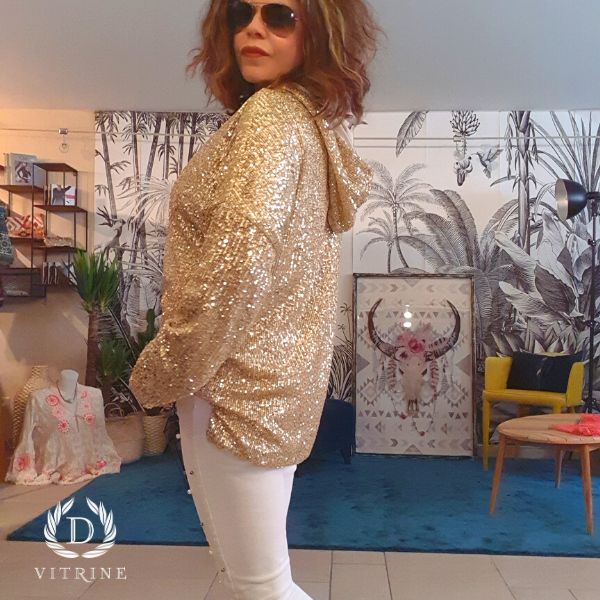 Pull à capuche gold