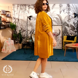 Robe Effet velours col rond