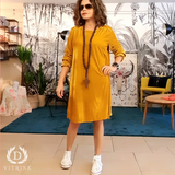 Robe Effet velours col rond