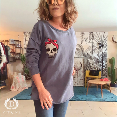 B- CUT Pull Tête de mort